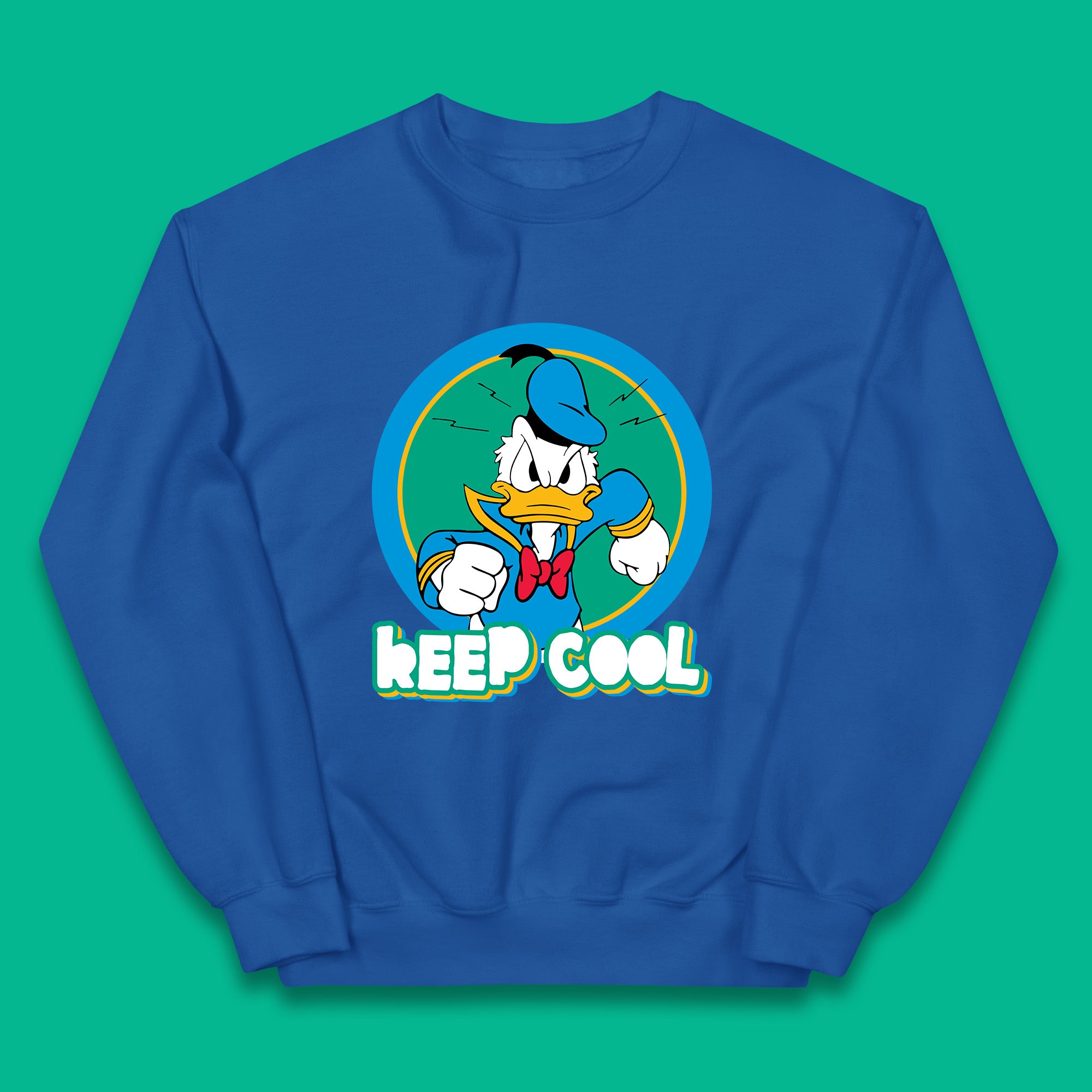 Keep Cool Donald Duck Animated Cartoon Character Angry Duck Disneyland Trip Disney Vacations Kids Jumper