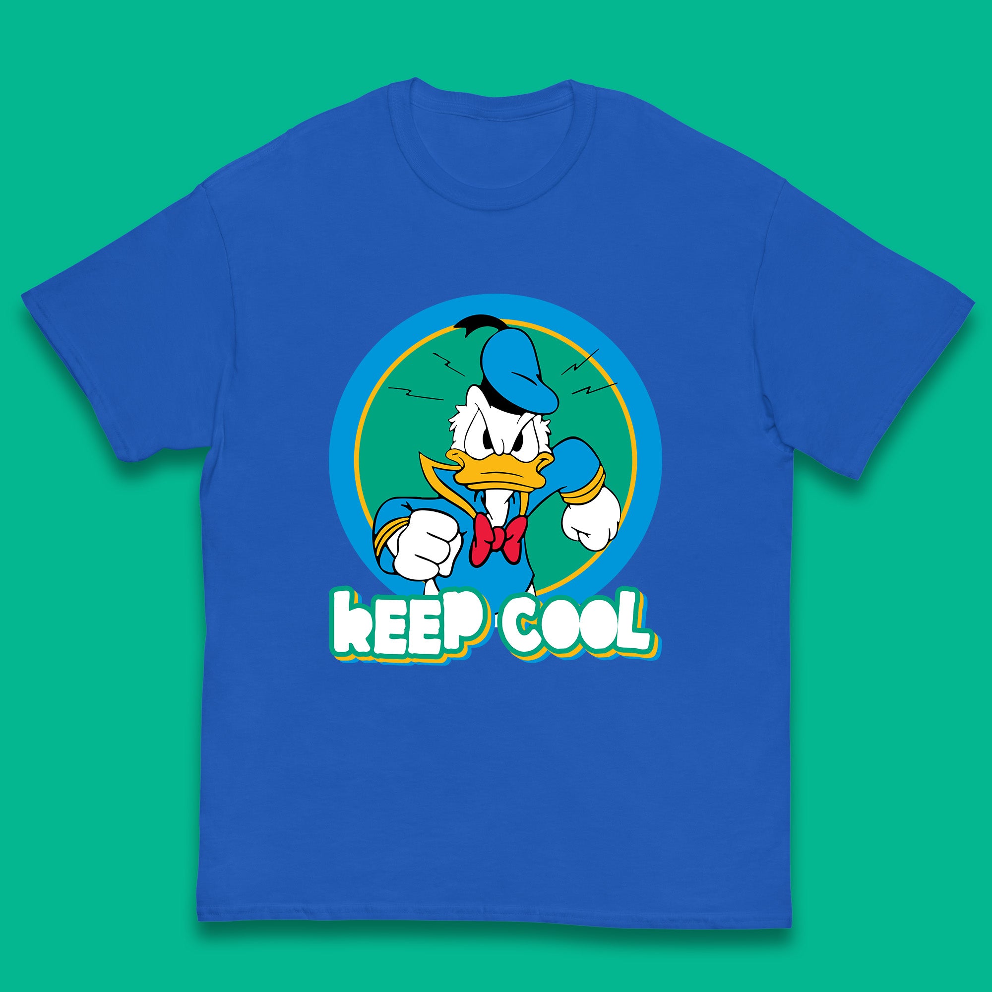 Keep Cool Donald Duck Animated Cartoon Character Angry Duck Disneyland Trip Disney Vacations Kids T Shirt
