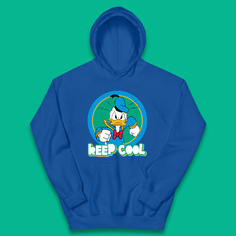 Keep Cool Donald Duck Animated Cartoon Character Angry Duck Disneyland Trip Disney Vacations Kids Hoodie