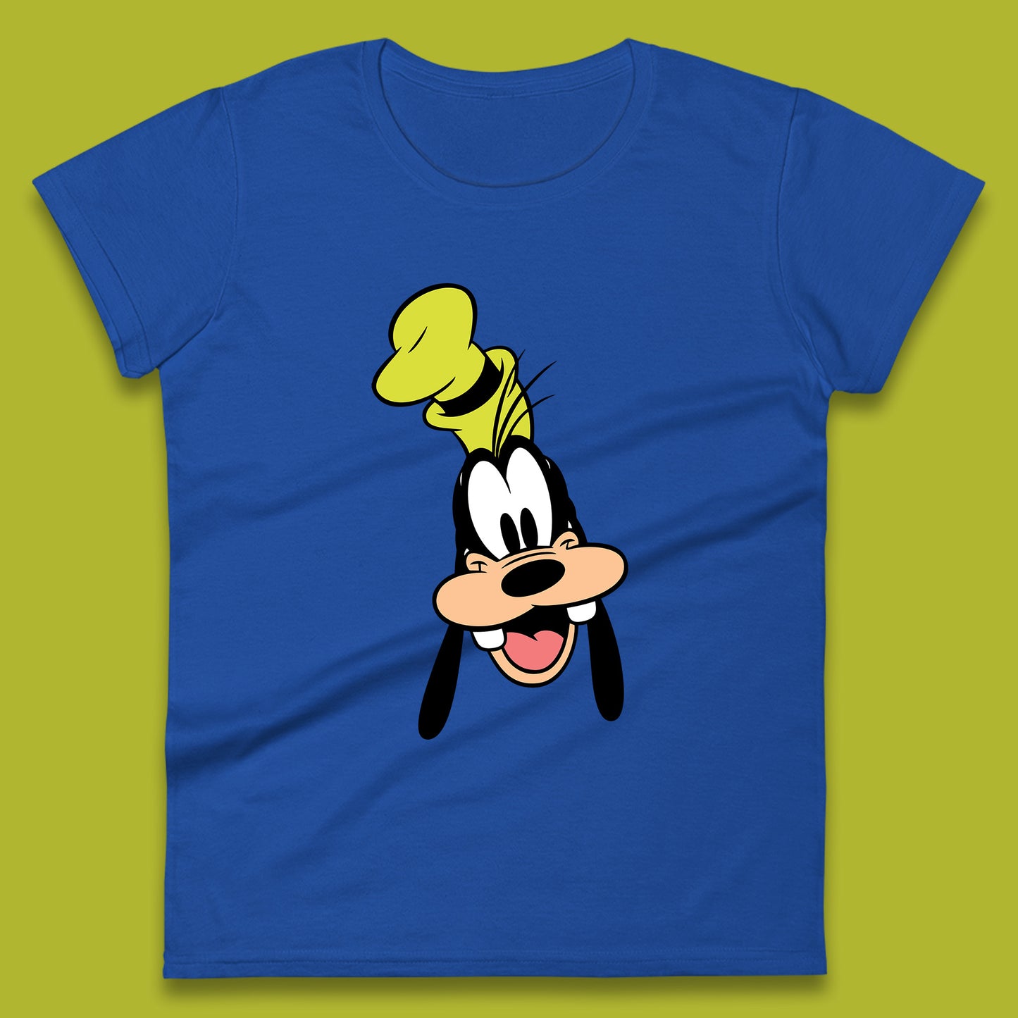 Disney Goofy Head Face Smiling Animated Cartoon Character Disney G.G. "Goofy" Goof Disney Vacation Disney World Trip Womens Tee Top