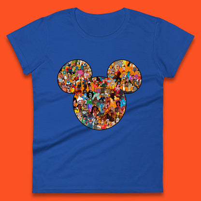 Disney Mickey Mouse Minnie Mouse Head All Disney Characters Together Disney Family Animated Cartoons Movies Characters Disney World Womens Tee Top