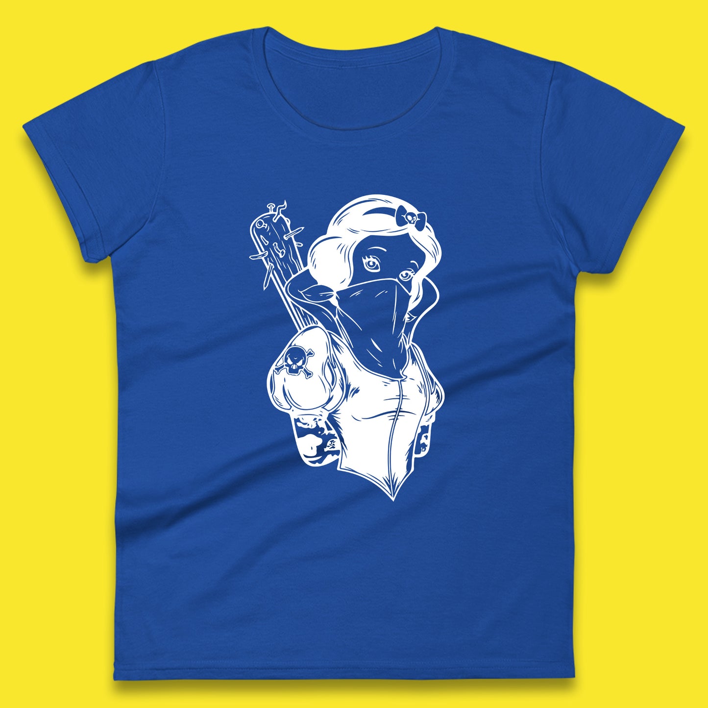 Not So Snow White Twisted Rock Parody Disney Princess Gangster Skull Tattoo Punk Princess Tattooed Emo Alice In A Jack Womens Tee Top