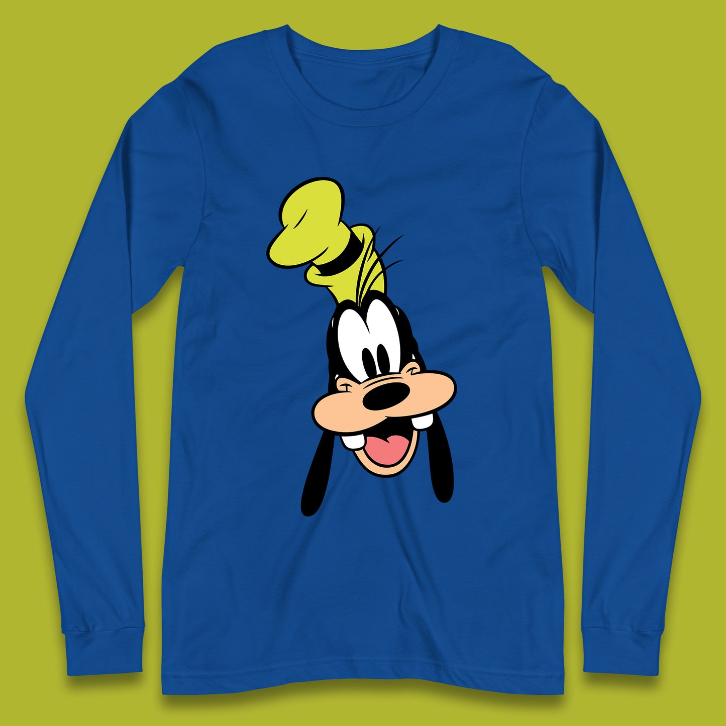 Disney Goofy Head Face Smiling Animated Cartoon Character Disney G.G. "Goofy" Goof Disney Vacation Disney World Trip Long Sleeve T Shirt
