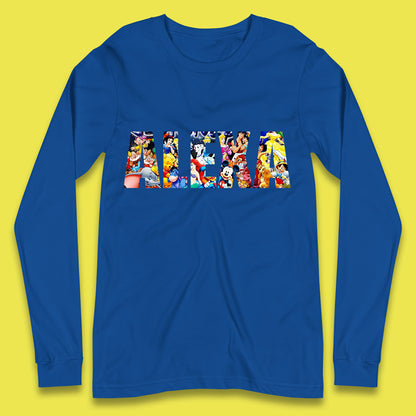 Personalised All Disney Fictional Characters Disney Family Animated Cartoons Movies Characters Disney World Long Sleeve T Shirt