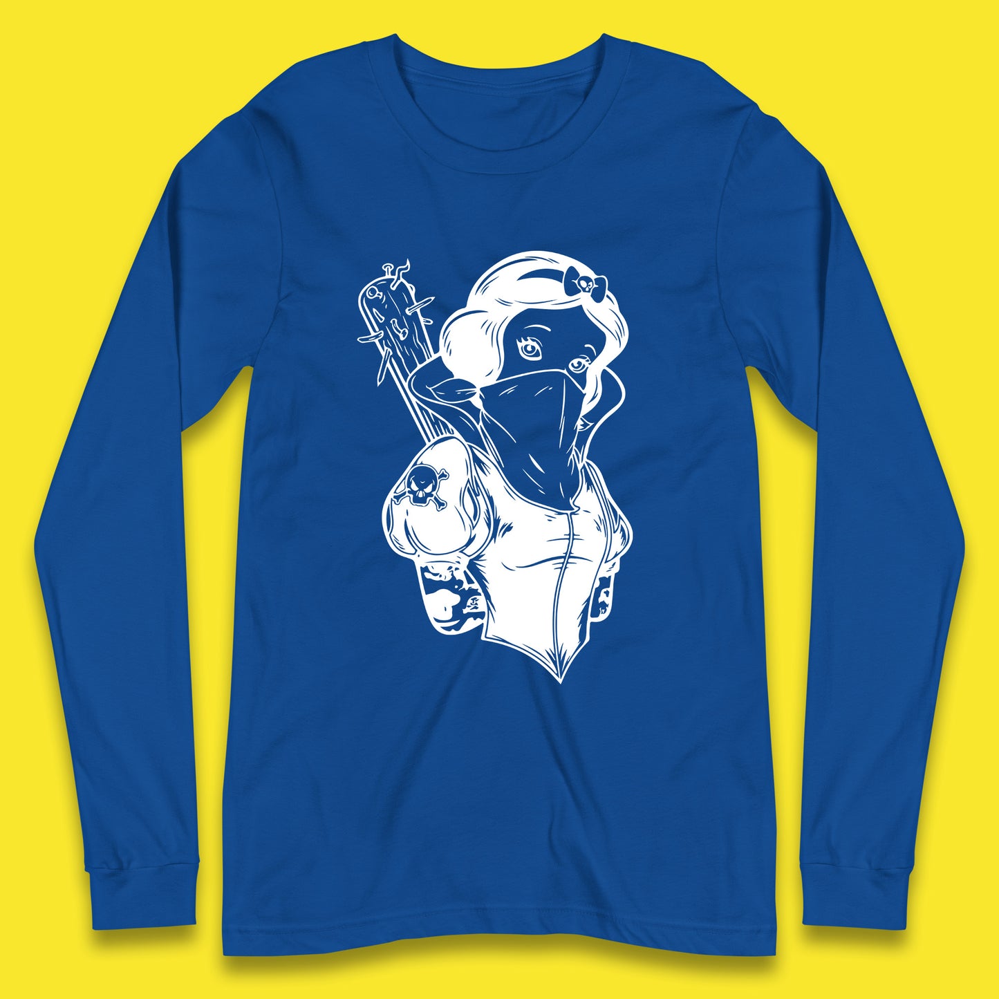 Not So Snow White Twisted Rock Parody Disney Princess Gangster Skull Tattoo Punk Princess Tattooed Emo Alice In A Jack Long Sleeve T Shirt