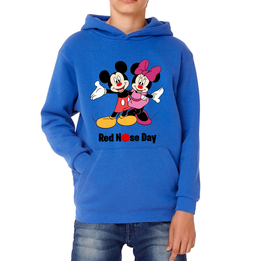 Mickey And Minnie Mouse Red Nose Day Hoodie