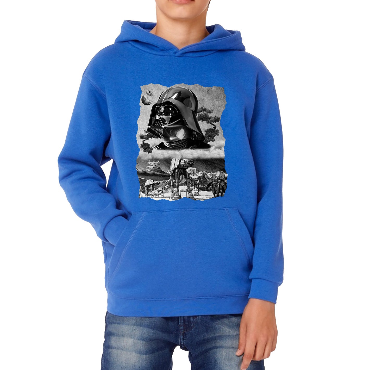 The Force Is Strong With This One Vintage Poster Graphic Movie Series Kids Hoodie