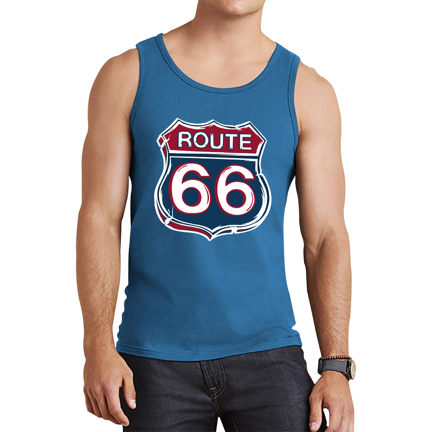 Route 66 Baseball Highway 66 US Biking Riding Highway Main Street of America Tank Top