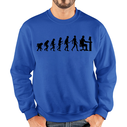 Evolution Of Computer Funny Human Evolution Programmer Coding Unisex Sweatshirt