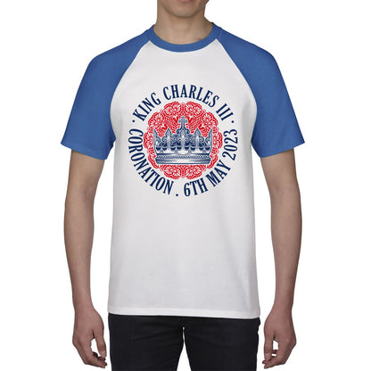 King Charles III Coronation 6th May 2023 Royal Crown CR III Ruling Monarch Of England United Kingdom Baseball T Shirt