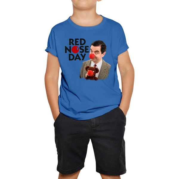 Red Nose Day Funny Mr Bean Kids T Shirt. 50% Goes To Charity
