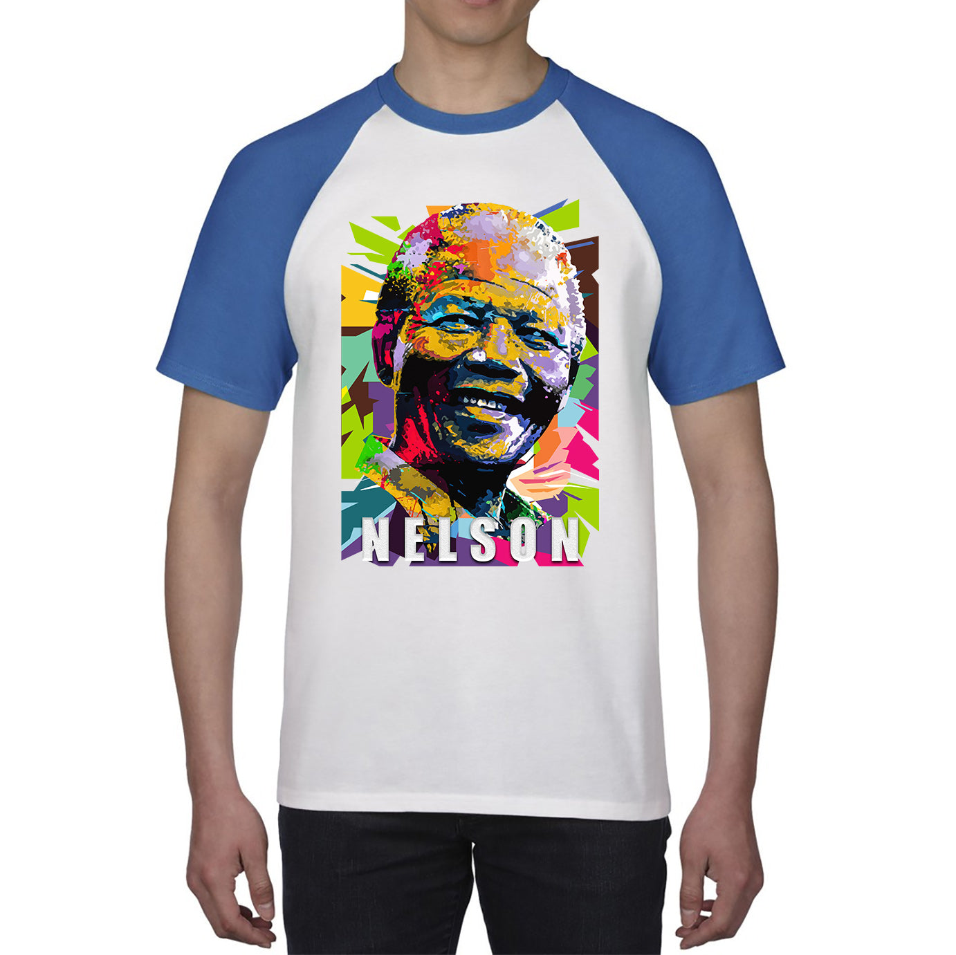 Nelson Mandela African freedom justice Political Leader Former President of South Africa Baseball T Shirt