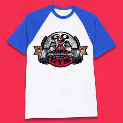 Pokémon Go Gym Funny Pokémon Gym Trainer Gamer Nerd Parody Gym Training Bodybuilding Workout Baseball T Shirt