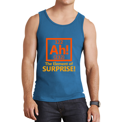 Ah The Element Of Surprise Funny Novelty Scientist Periodic Table Joke Tank Top