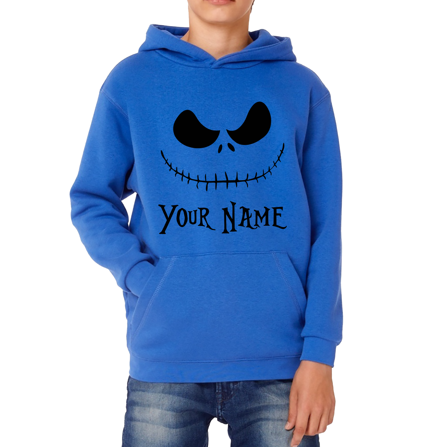 Personalised Jack Skellington Halloween Your Name Nightmare Before Christmas Horror Scary Kids Hoodie
