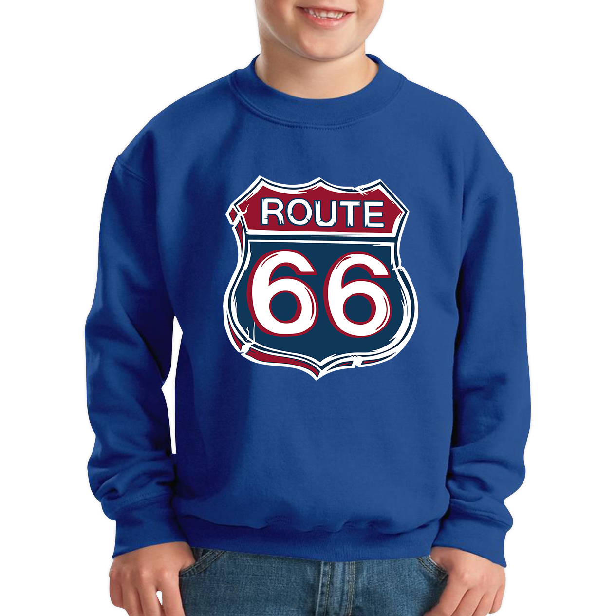 Route 66 Baseball Highway 66 US Biking Riding Highway Main Street of America Kids Jumper