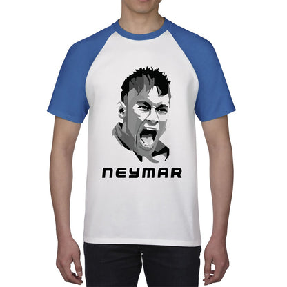 Football Player Retro Style Portrait Brazil Soccer Player Brazilian Professional Footballer Sports Champion Baseball T Shirt