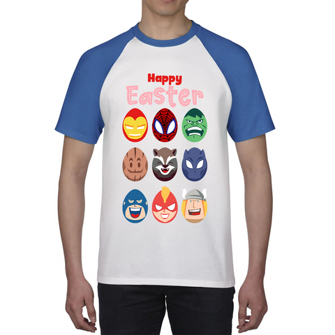 Happy Easter Marvel Avengers Characters Face Avengers Characters Easter Day Happy Easter Cute Superhero Baseball T Shirt