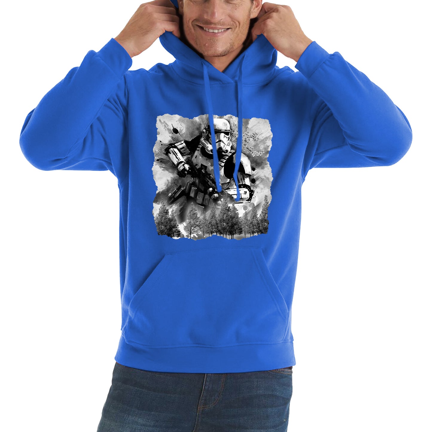 Hunter In The Forest Death Star Vintage Poster Graphic Movie Series Unisex Hoodie