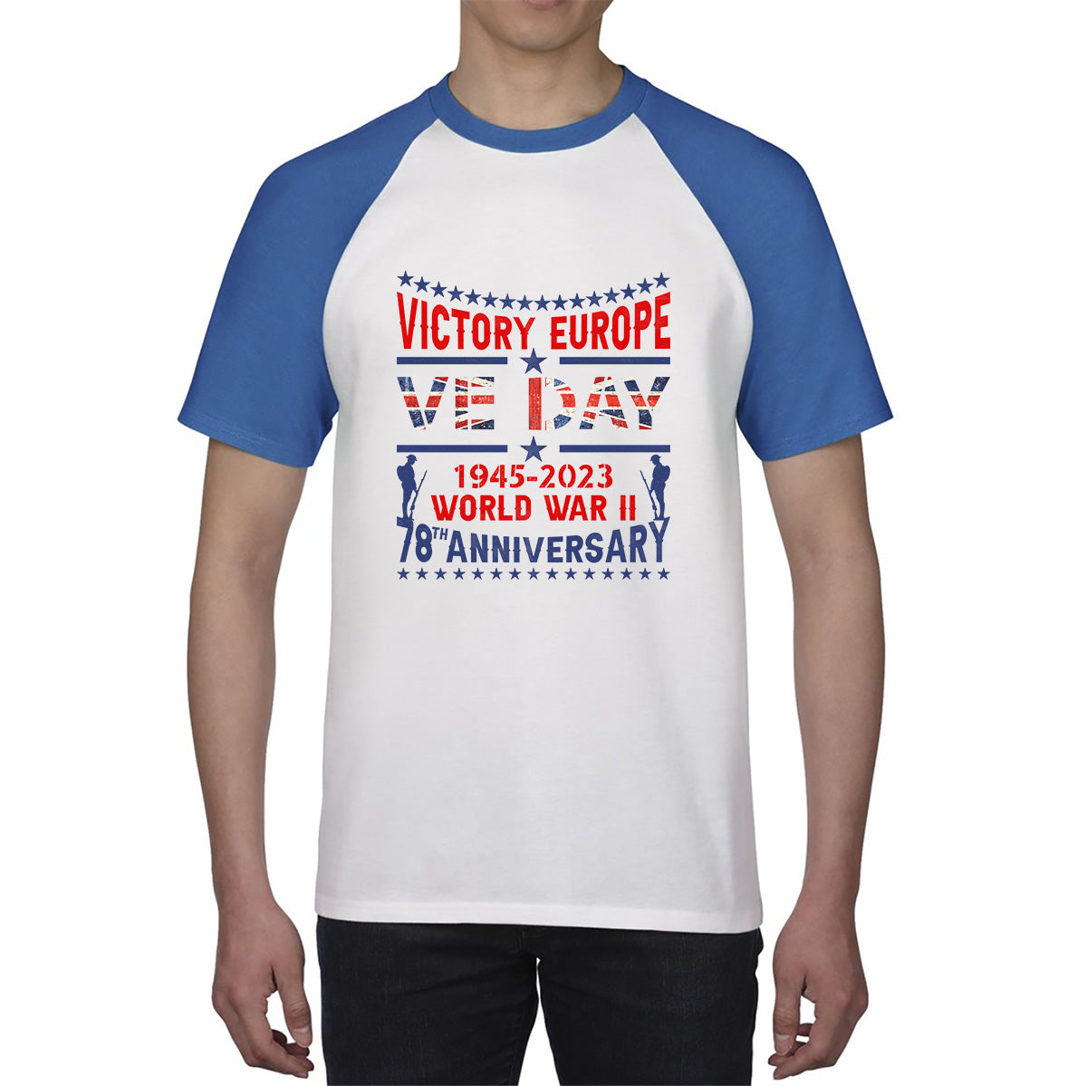 VE Day Victory In Europe Day Lest We Forget 1945-2023 World War II 78th Anniversary Remembrance Day British Veterans UK Baseball T Shirt
