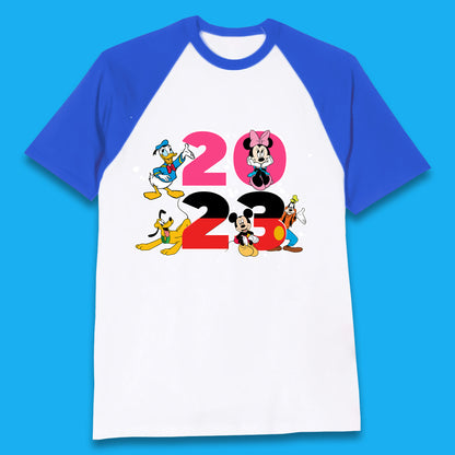 Disney Trip 2023 Disney Club Mickey Mouse Minnie Mouse Donald Duck Pluto Goofy Cartoon Characters Disney Vacation Baseball T Shirt