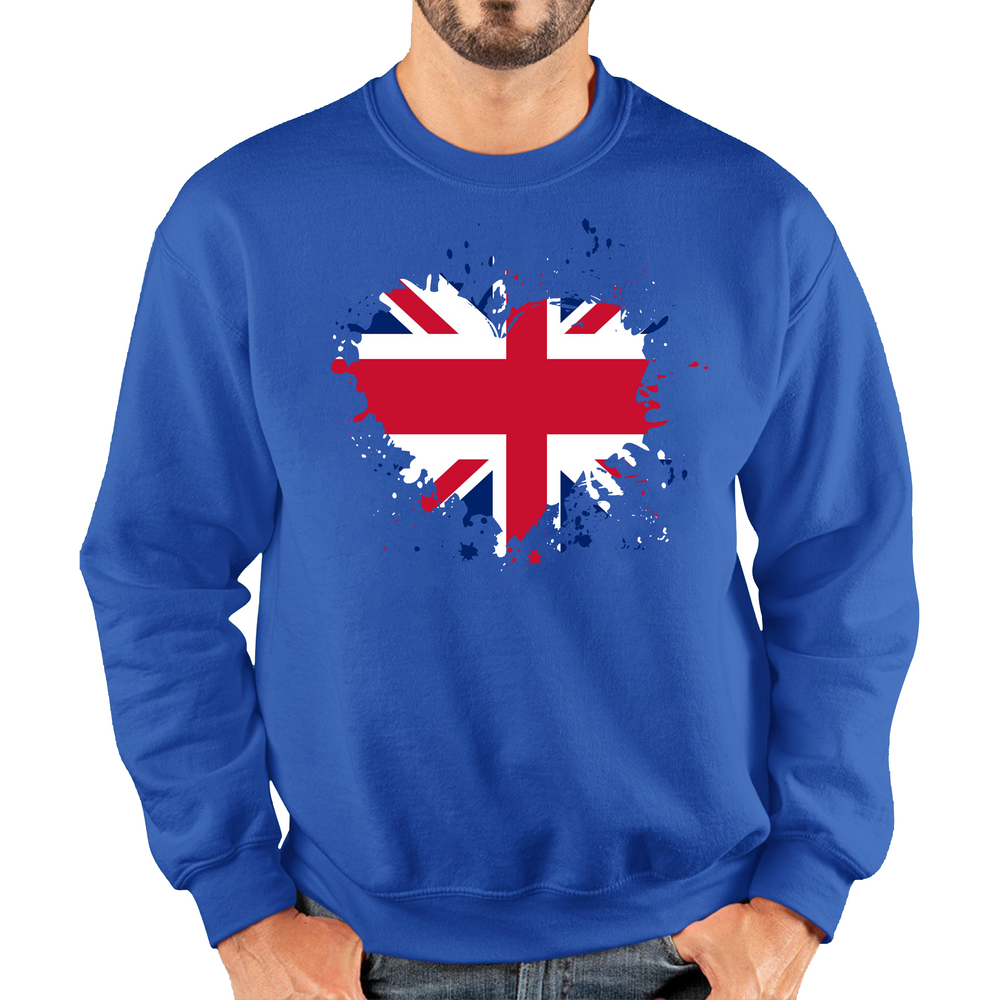 Union Jack UK Flag Heart Britain England United Kingdom Unisex Sweatshirt