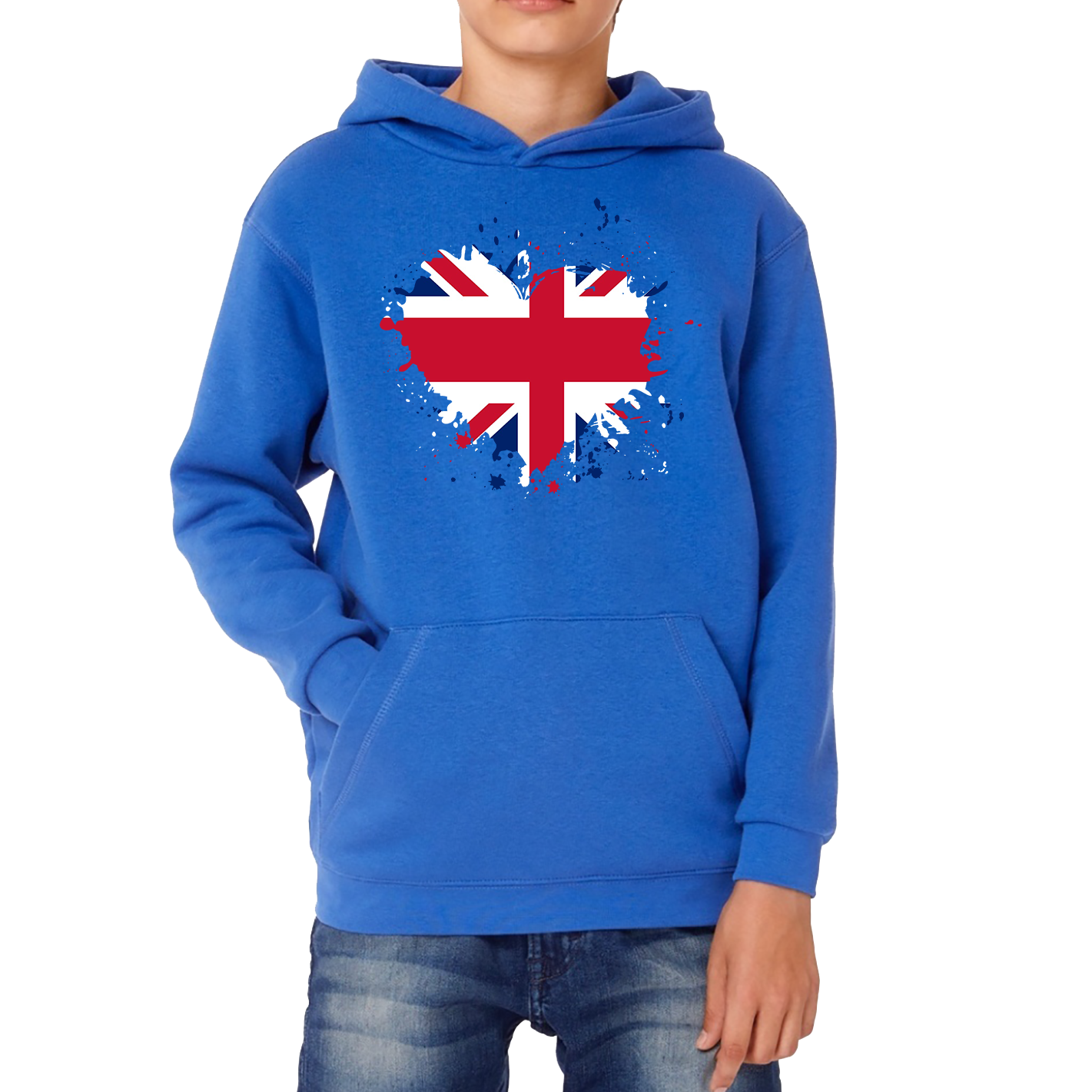 Union Jack Great Britain Heart Flag Hoodie