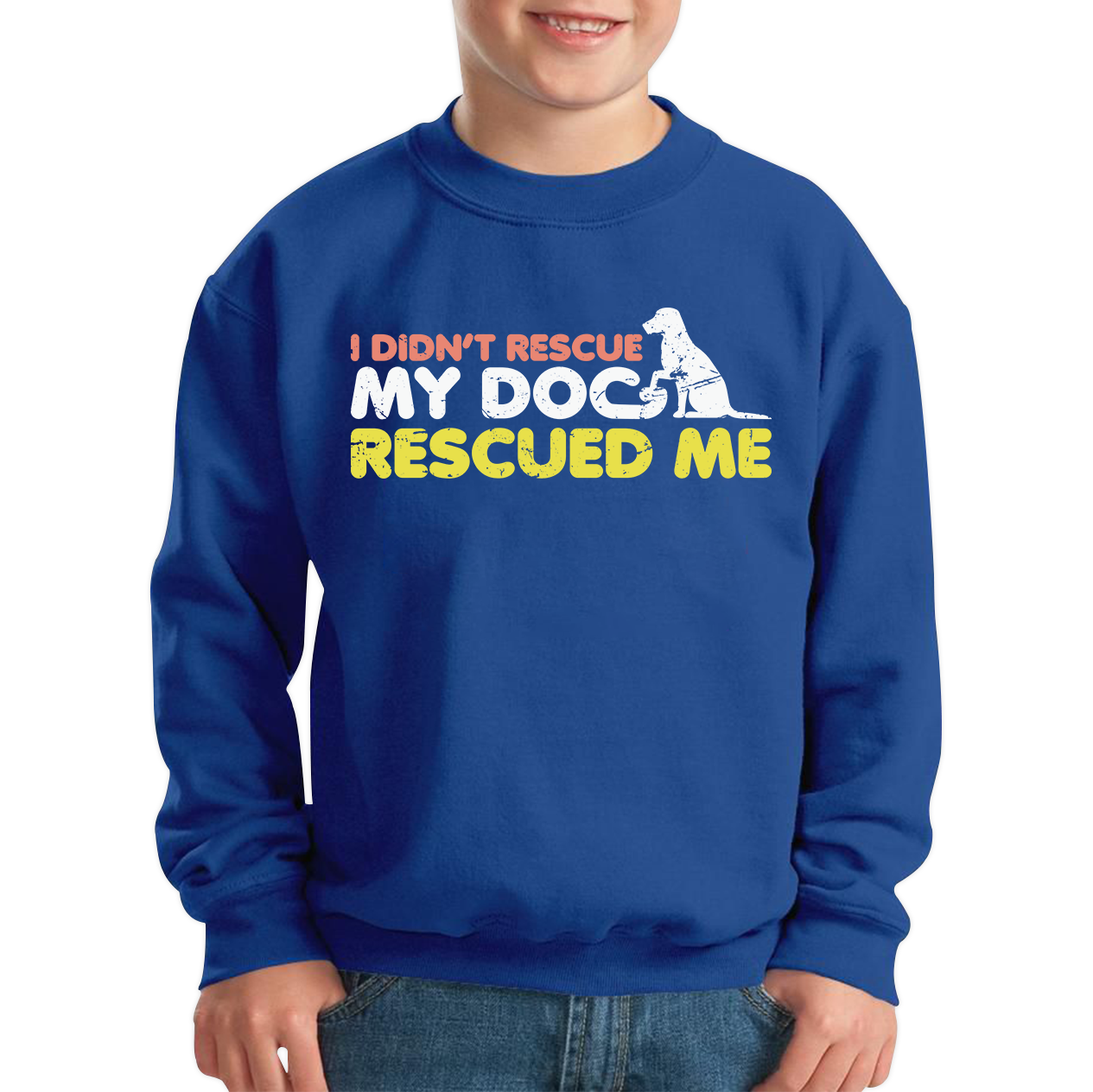 I Didn't Rescue My Dog Rescued Me Pets Puppy Rescue Dog Funny Dog Lover Kids Jumper