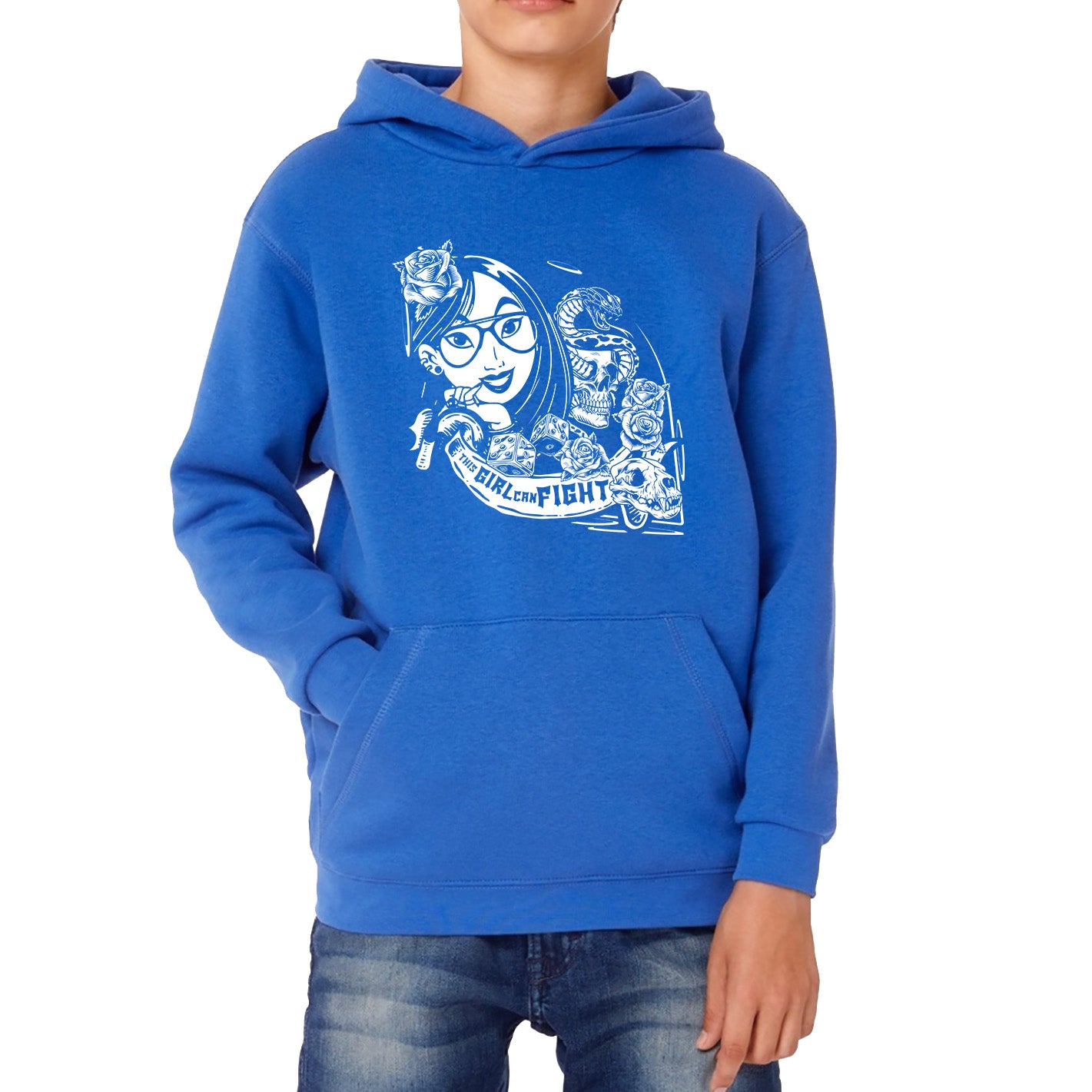 Punk Fashion Princess Molan Inspired a Girl Can Fight Rock Retro Movie Kids Hoodie