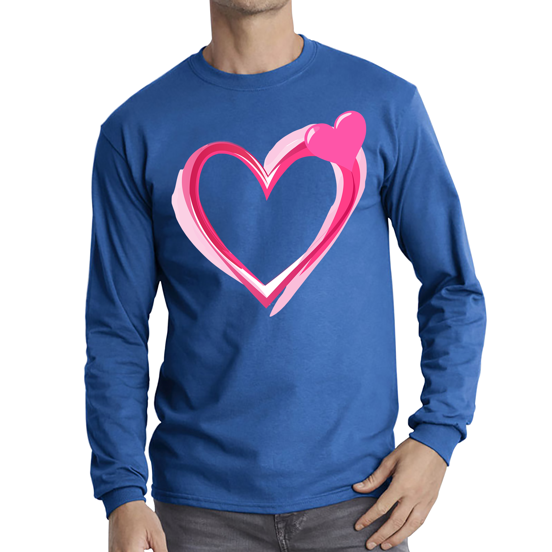 Love Valentines Day Long sleeve Tee Top, Valentines Heart T Shirt, Cute Valentine‘s Day Adult Long Sleeve T Shirt