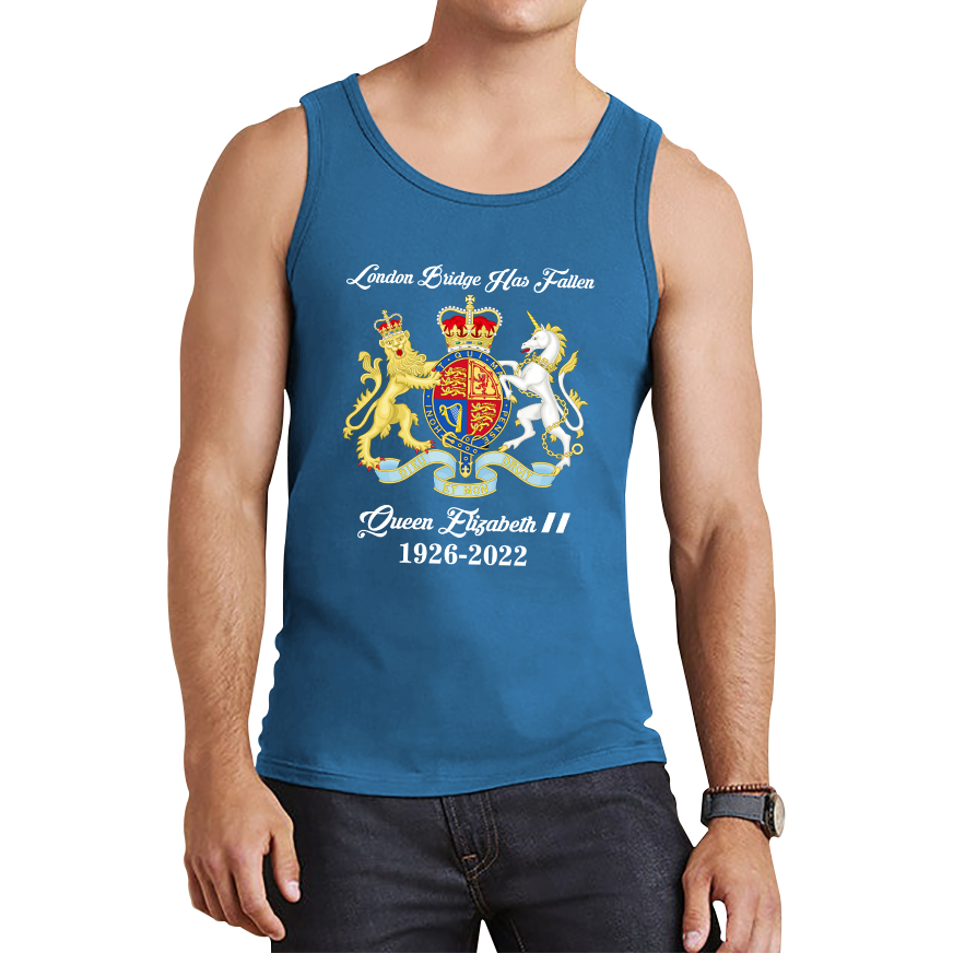 London Bridge Has Fallen Queen Elizabeth II Union Jack Queen's Crown Tank Top