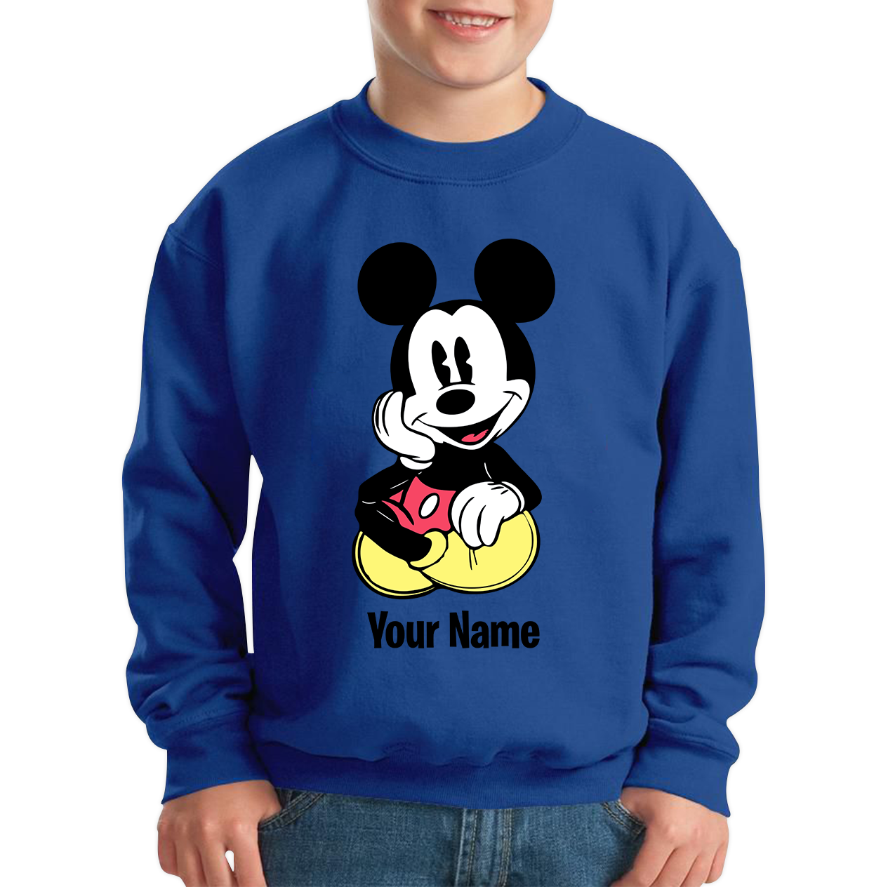 Personalised Disney Mickey Mouse Your Name Cartoon Character Disney World Walt Disney Kids Jumper