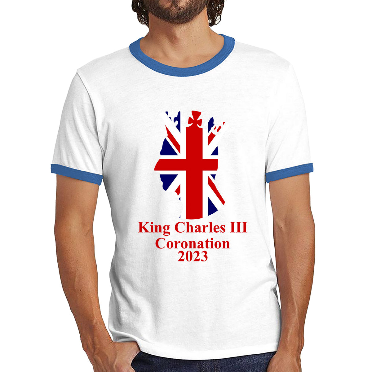 King Charles III Coronation 2023 United Kingdom King of England Royal Crown CR III His Majesty Ringer T Shirt