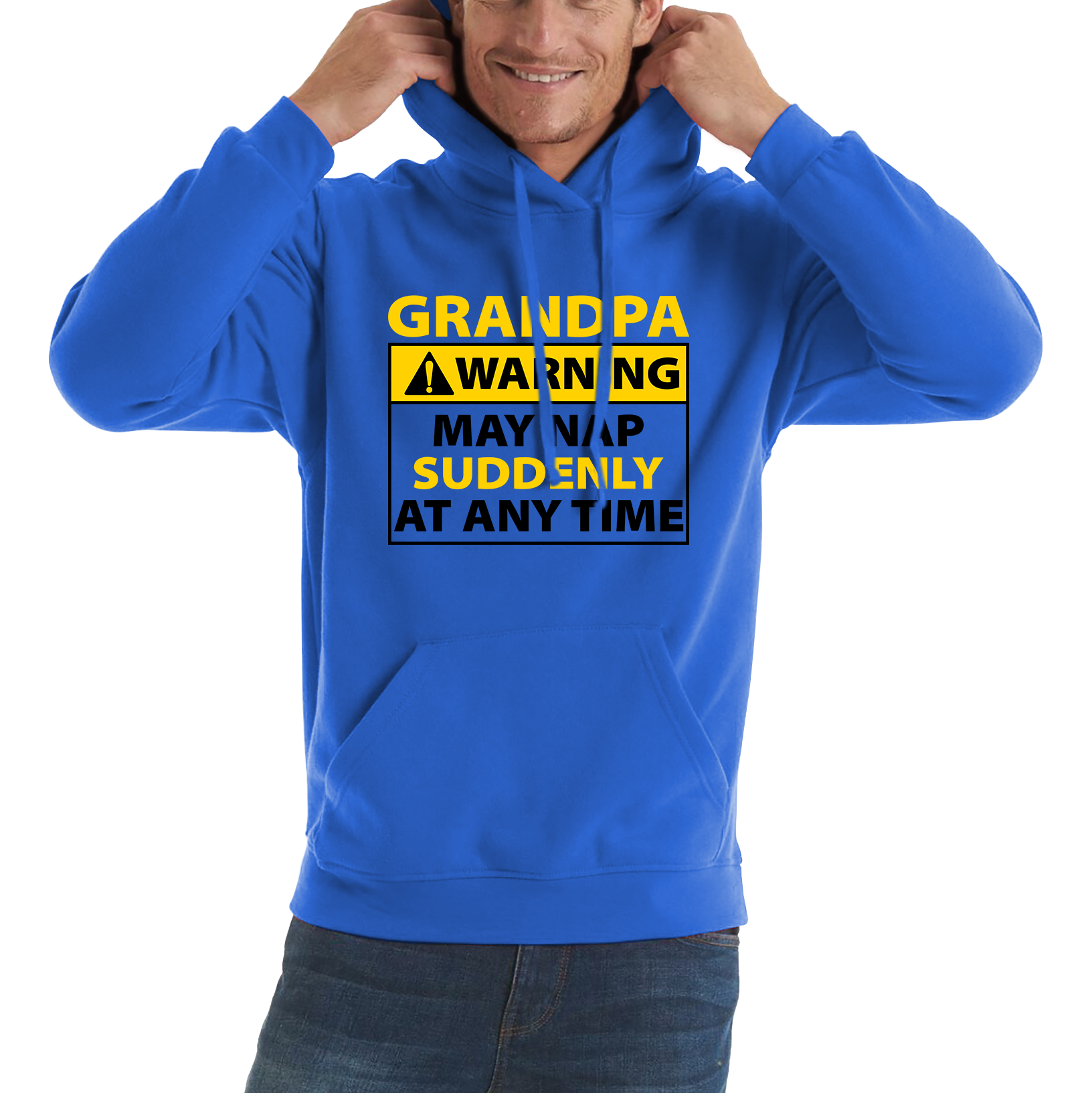 Grandpa Warning May Nap Suddenly At Any Time Sleepy Grandfather Funny Napping Unisex Hoodie