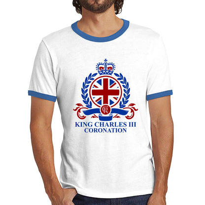 King Charles III Coronation 2023 CR III King Of England United Kingdom His Majesty Ringer T Shirt