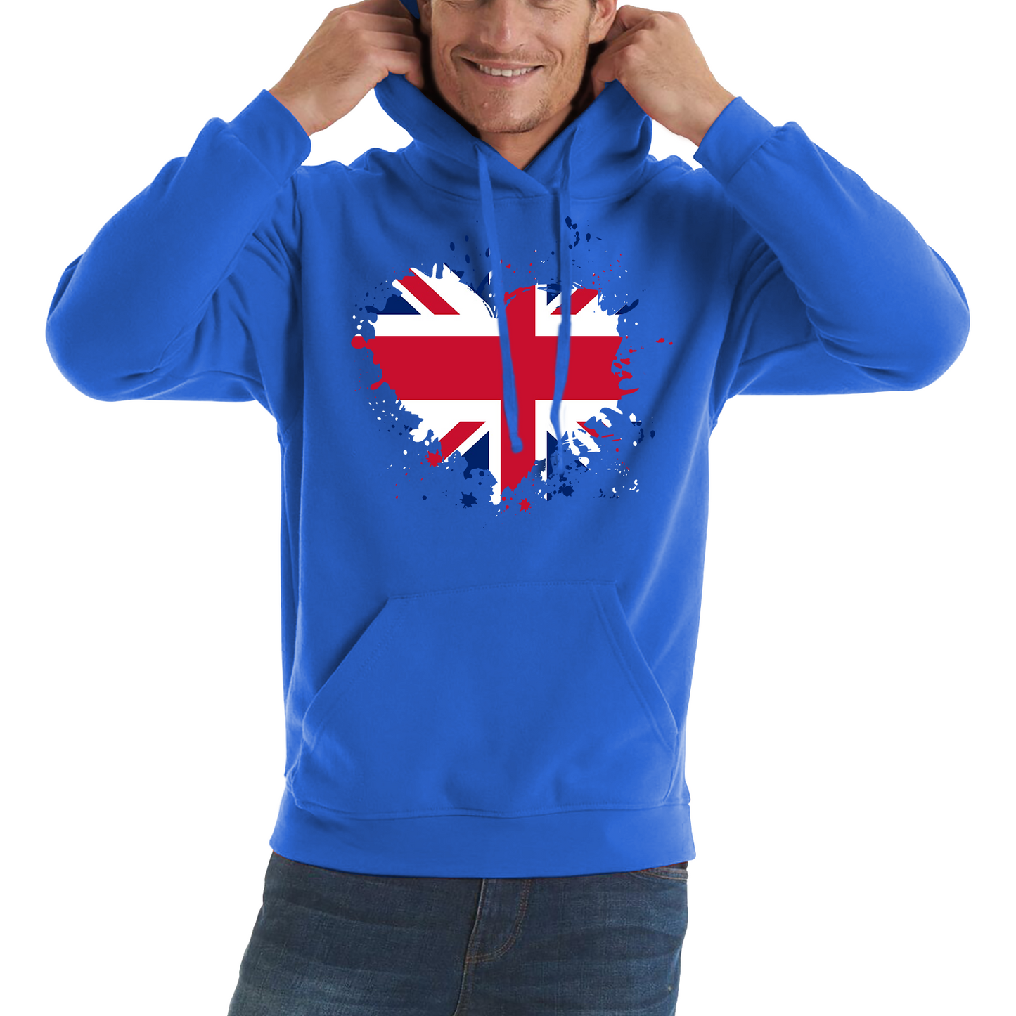 Union Jack Great Britain Heart Flag Hoodie