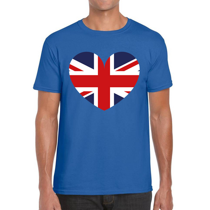 Uk Flag Heart Shape Battle Of Boyne's Queen Platinum Jubilee British Royal Mens Tee Top