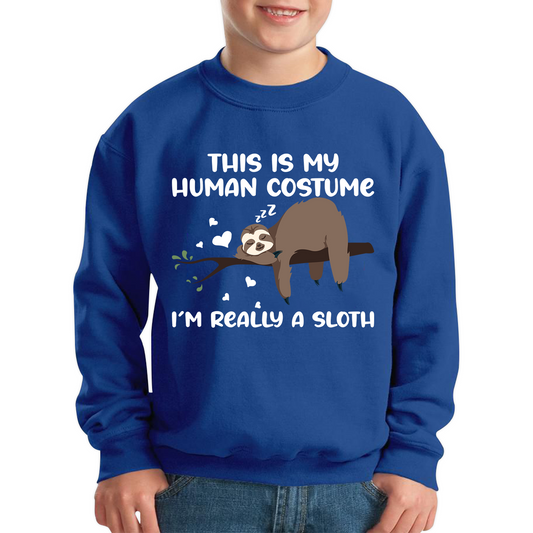 This Is My Human Costume I Am Really A Sloth Funny Jumper