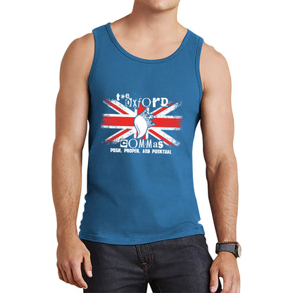 The Oxford Commas Push, Proper and Punktual Funny Grammar UK Flag Tank Top