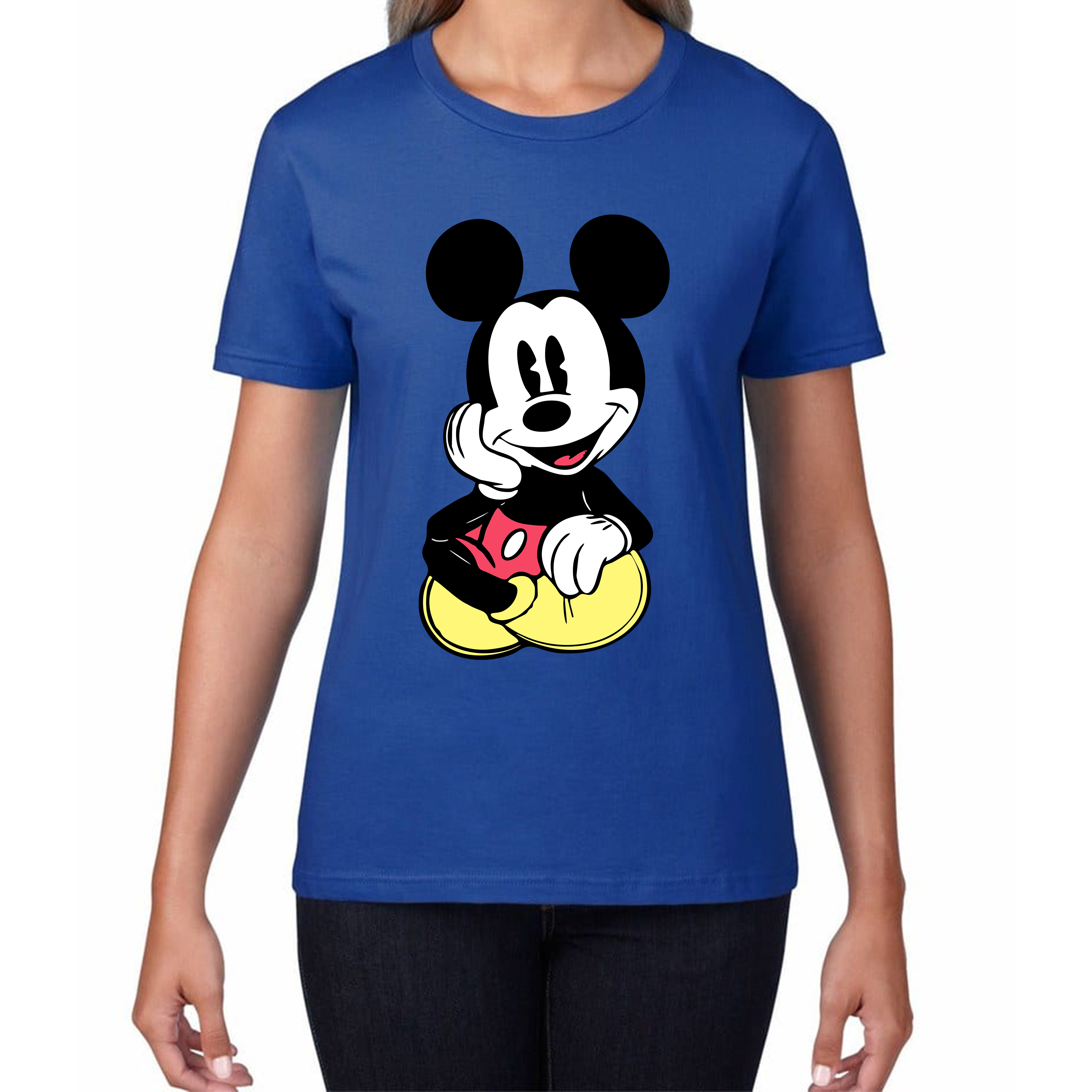 Disney Mickey Mouse Cute And Happy Cartoon Character Disney World Walt Disney Womens Tee Top
