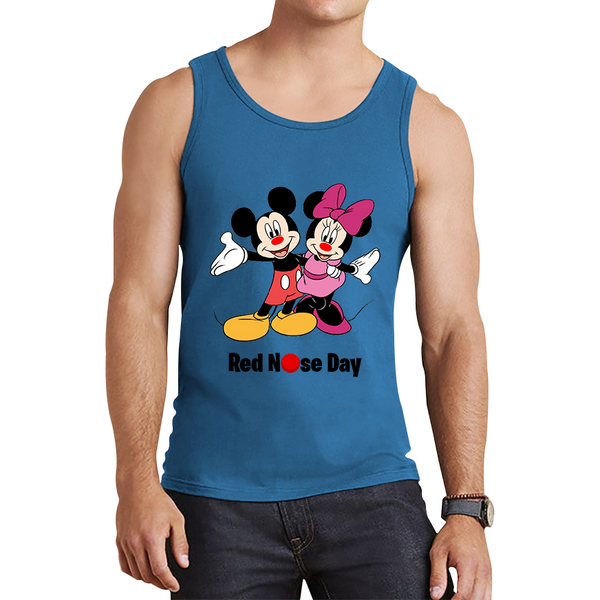 Mickey And Minnie Mouse Red Nose Day Tank Top. 50% Goes To Charity