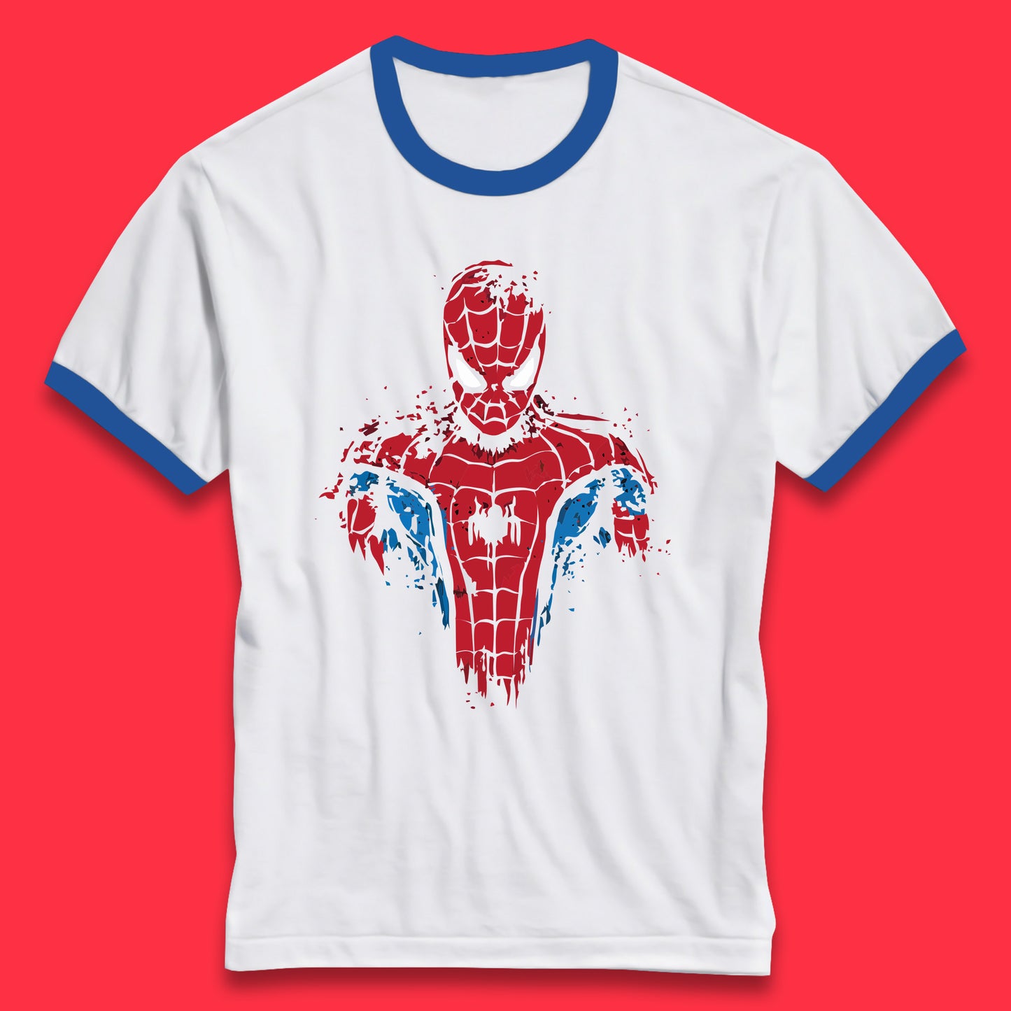 Spiderman Ringer Shirt Mens