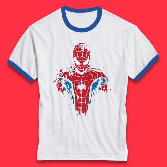Spiderman Ringer Shirt Mens
