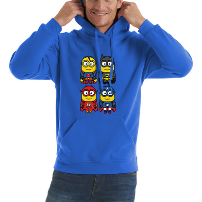 The 4 Minions Heros Super Minions Captain America Batman Superman Riddler The Flash Dc Minions Parody Pop Art Unisex Hoodie