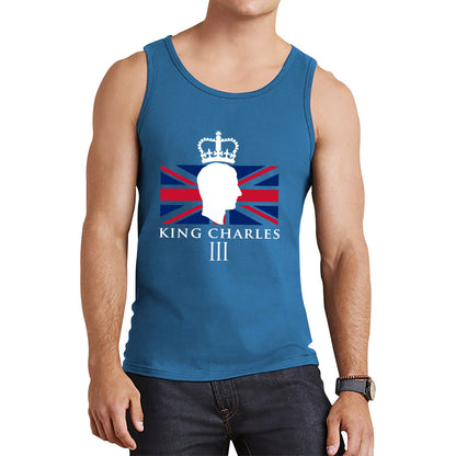 King Charles III Coronation British Flag CR III Royal Crown His Majesty Union Jack Great Britain Tank Top