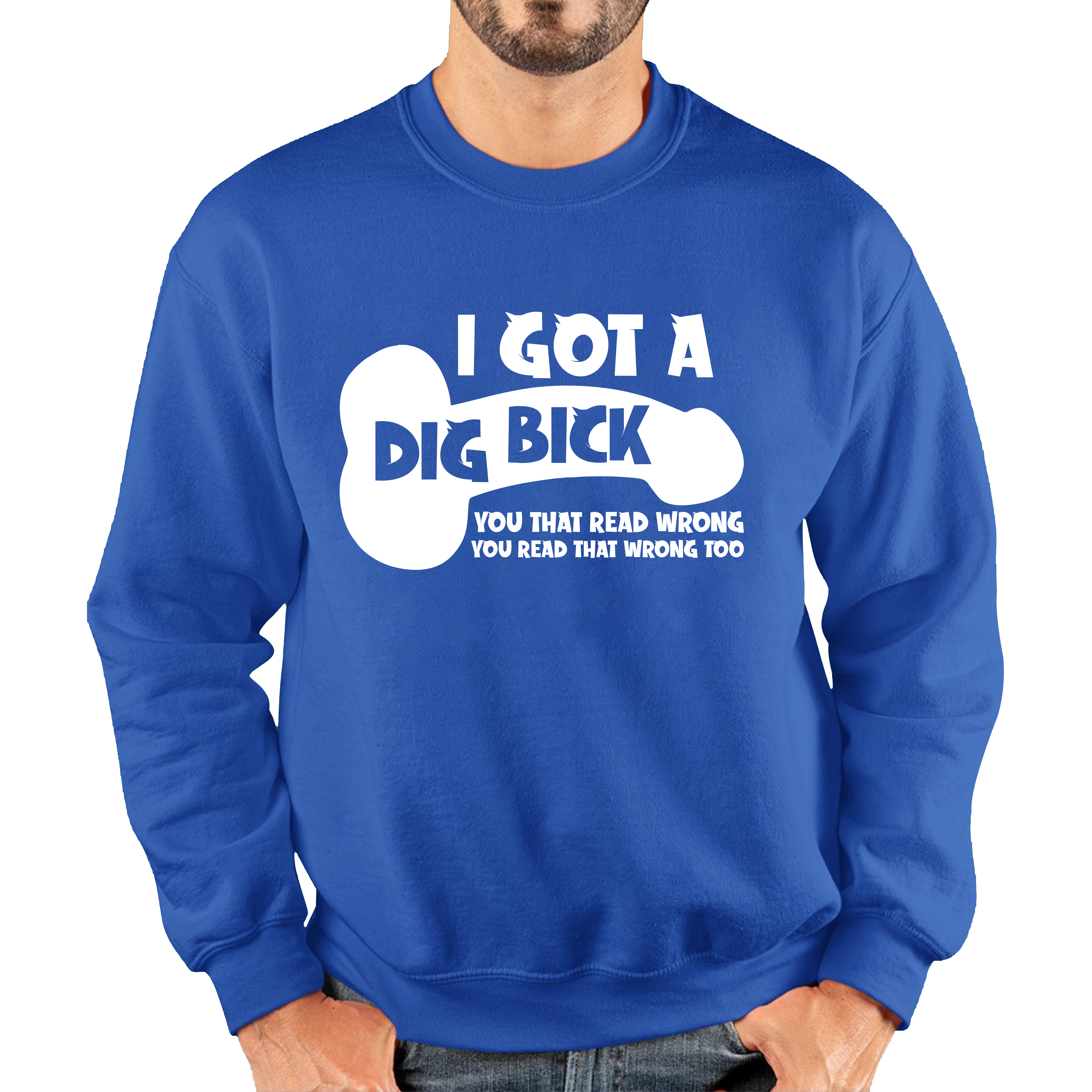 I Got A Dig Bick You That Read Wrong You Read That Wrong Too Funny Novelty Sarcastic Humour Unisex Sweatshirt