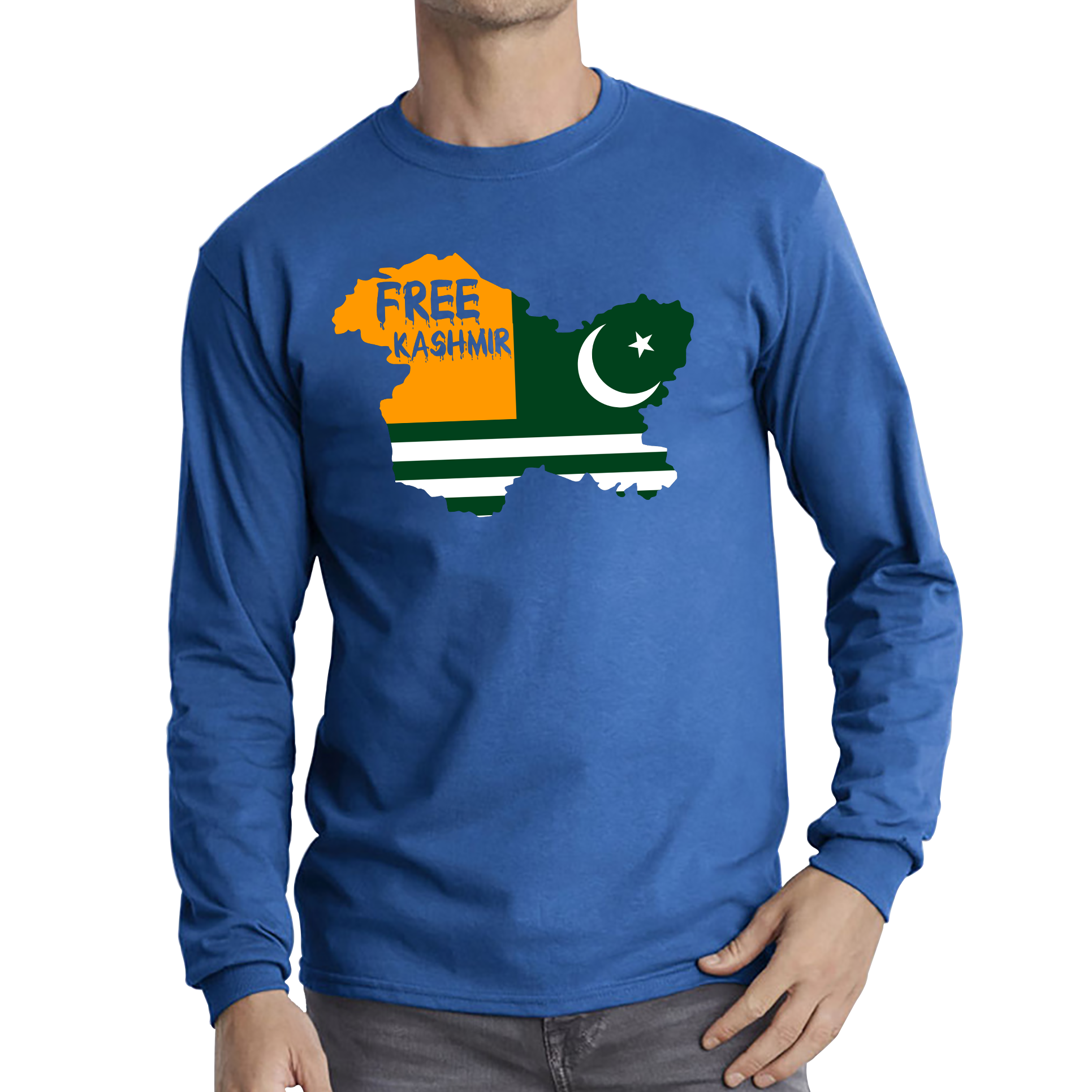 Free Kashmir From India Pakistan Stand With Kashmir Free Kashmir Long Sleeve T Shirt