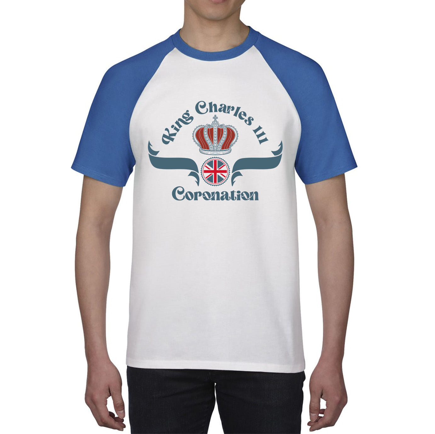 King Charles III Coronation Royal Crown CR III His Majesty Union Jack God Save The King Uk Flag Baseball T Shirt
