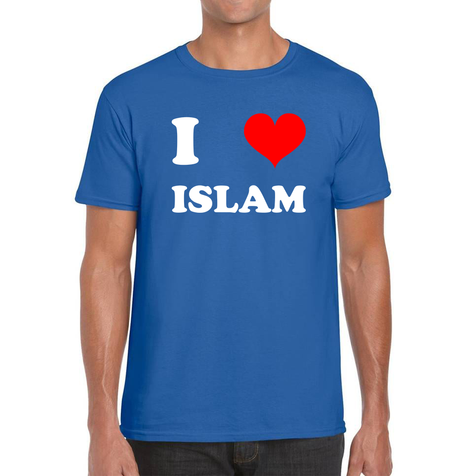 I Love Islam Spiritual Islamic Religious Muslim Religion Mens Tee Top