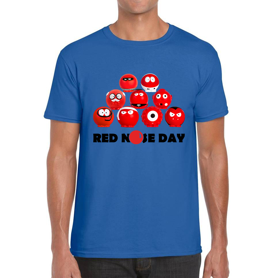 Red Nose Day Comic Relief Noses Adult T Shirt. 50% Goes To Charity